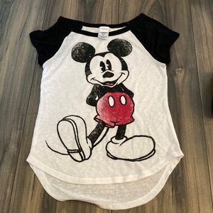 white Mickey Mouse shirt